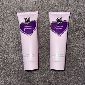 Two New Vera Wang Princess Satiny Body Lotion 2.5 Fl Ounces